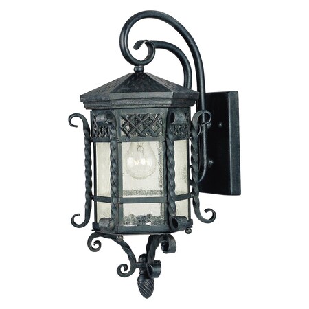 Maxim One Light Country Forge Seedy Glass Wall Lantern 30123CDCF